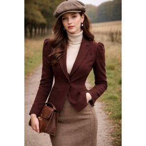 Blank NYC Brown Corduroy Blazer Size Small Classic Heritage Chic Quiet Luxury